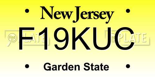 F19KUC New Jersey License Plate