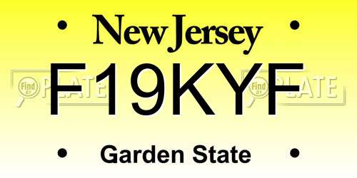 F19KYF New Jersey License Plate