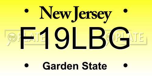 F19LBG New Jersey License Plate