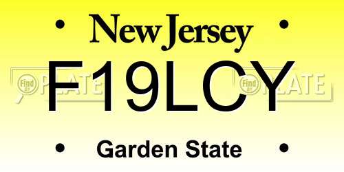F19LCY New Jersey License Plate