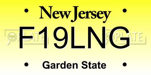 F19LNG New Jersey License Plate