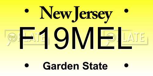 F19MEL New Jersey License Plate