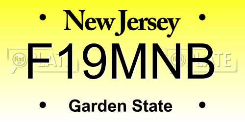 F19MNB New Jersey License Plate