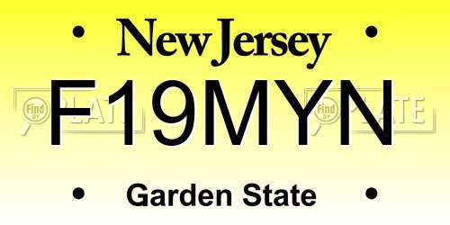 F19MYN New Jersey License Plate