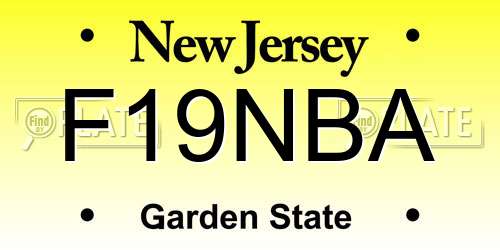 F19NBA New Jersey License Plate