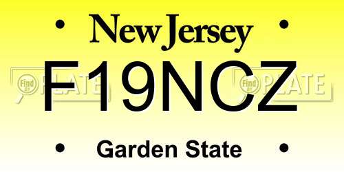 F19NCZ New Jersey License Plate
