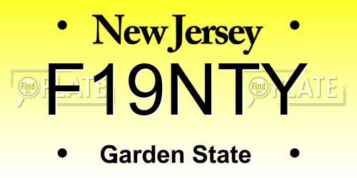 F19NTY New Jersey License Plate