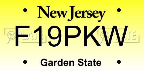 F19PKW New Jersey License Plate