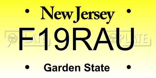 F19RAU New Jersey License Plate