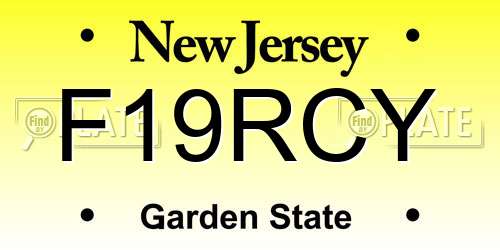 F19RCY New Jersey License Plate