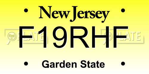 F19RHF New Jersey License Plate