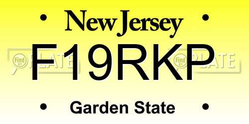 F19RKP New Jersey License Plate