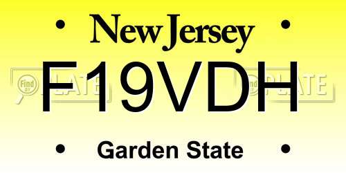 F19VDH New Jersey License Plate
