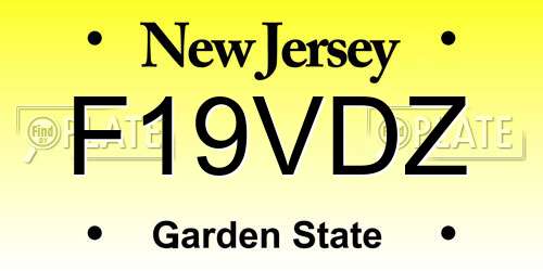 F19VDZ New Jersey License Plate