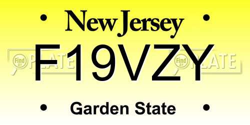 F19VZY New Jersey License Plate