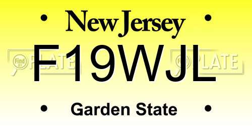 F19WJL New Jersey License Plate