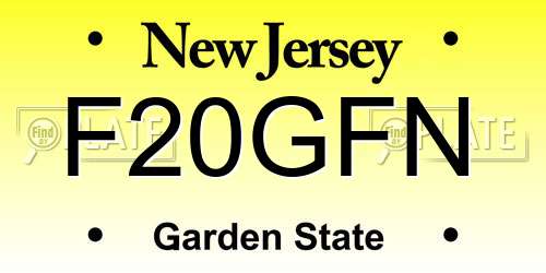 F20GFN New Jersey License Plate