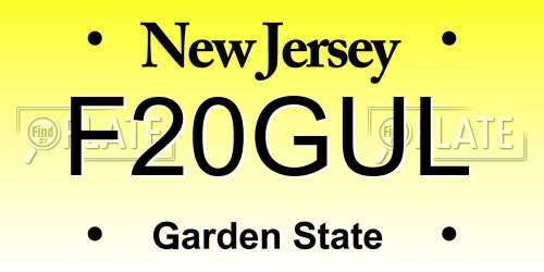 F20GUL New Jersey License Plate