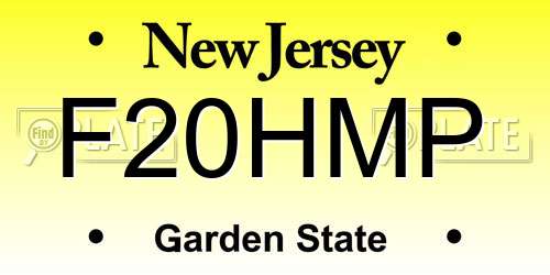 F20HMP New Jersey License Plate