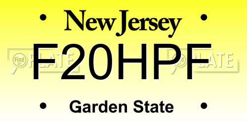 F20HPF New Jersey License Plate