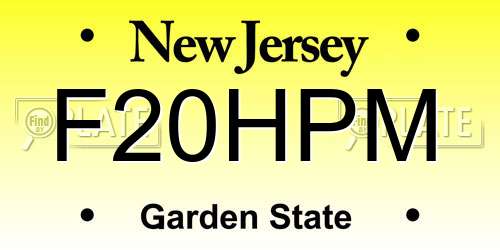 F20HPM New Jersey License Plate