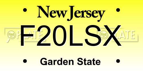 F20LSX New Jersey License Plate