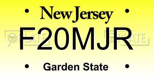 F20MJR New Jersey License Plate