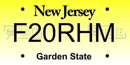 F20RHM New Jersey License Plate