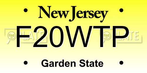 F20WTP New Jersey License Plate