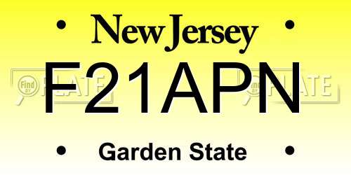F21APN New Jersey License Plate