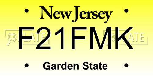 F21FMK New Jersey License Plate