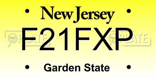 F21FXP New Jersey License Plate
