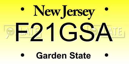 F21GSA New Jersey License Plate