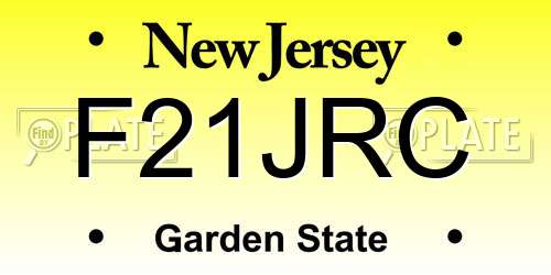 F21JRC New Jersey License Plate