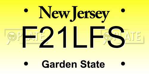F21LFS New Jersey License Plate