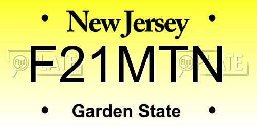 F21MTN New Jersey License Plate