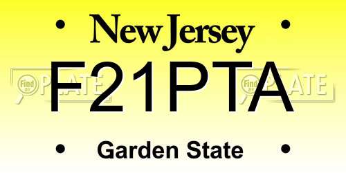 F21PTA New Jersey License Plate