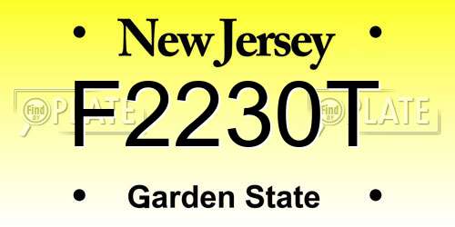 F2230T New Jersey License Plate