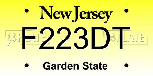 F223DT New Jersey License Plate