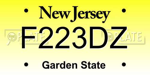 F223DZ New Jersey License Plate