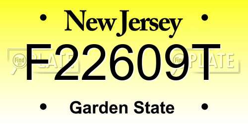 F22609T New Jersey License Plate