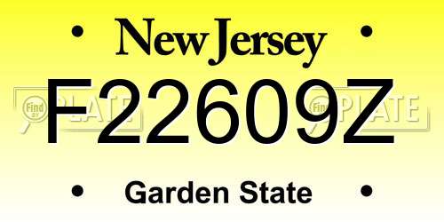 F22609Z New Jersey License Plate