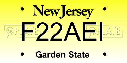 F22AEI New Jersey License Plate