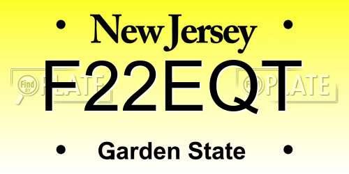 F22EQT New Jersey License Plate