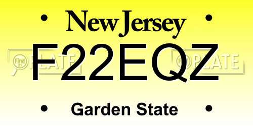 F22EQZ New Jersey License Plate