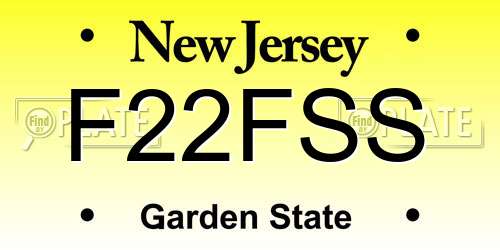 F22FSS New Jersey License Plate