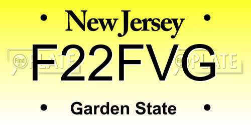 F22FVG New Jersey License Plate