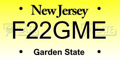 F22GME New Jersey License Plate