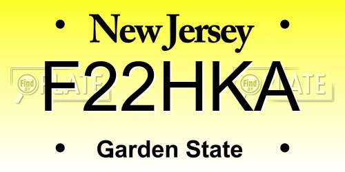 F22HKA New Jersey License Plate