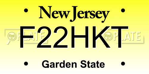 F22HKT New Jersey License Plate